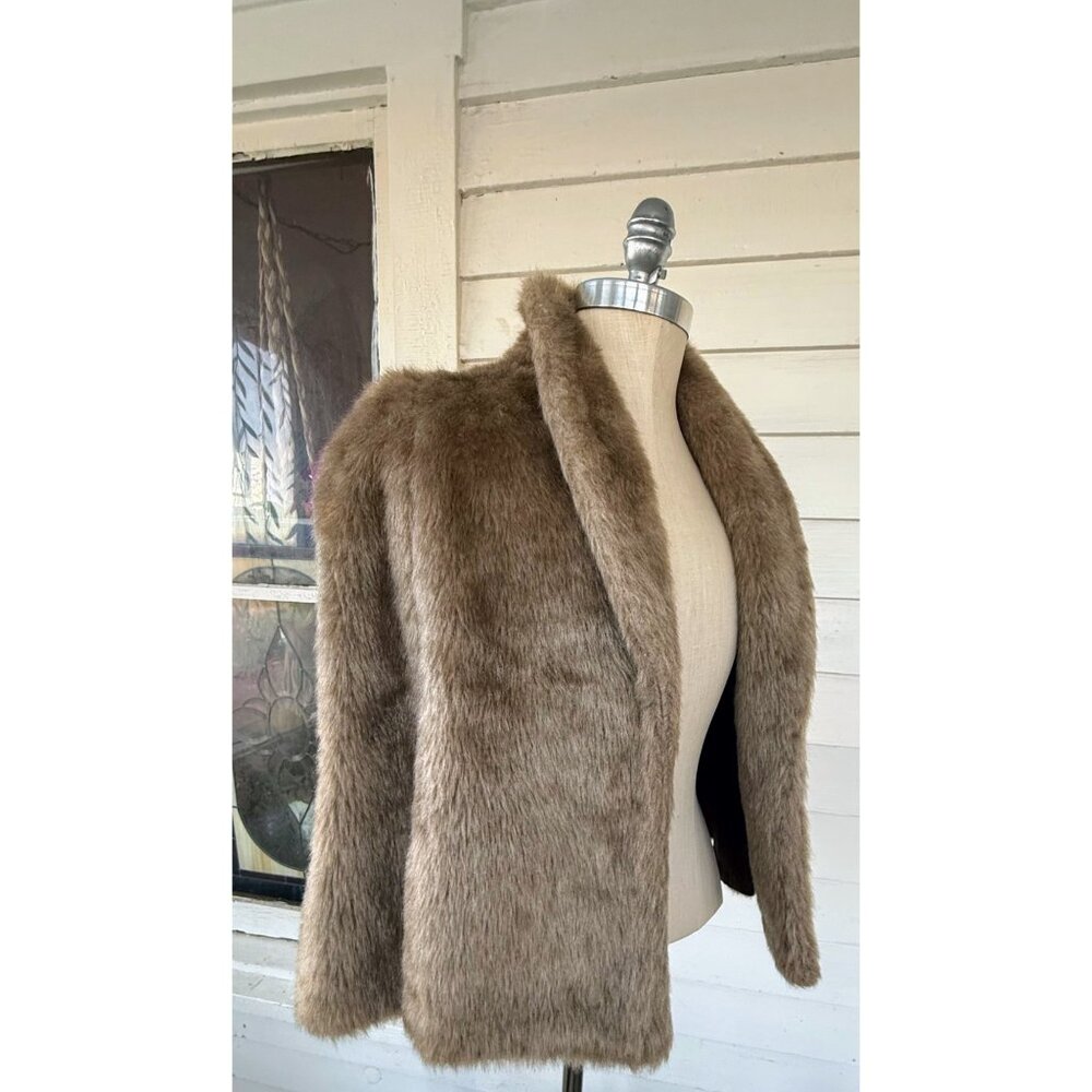 Vintage 60's Faux Fur Stole/Cape/Wrap Warm Beige - Picture 8 of 16